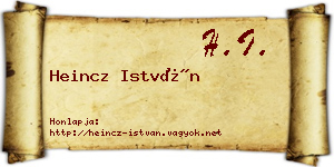 Heincz István névjegykártya