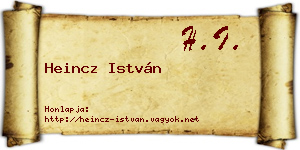 Heincz István névjegykártya